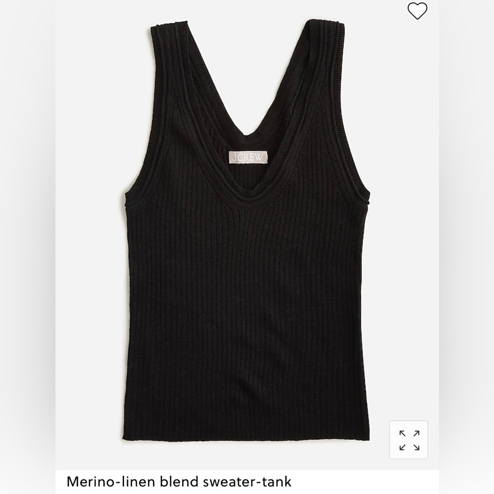 J. Crew Merino-linen blend sweater-tank Black XXS